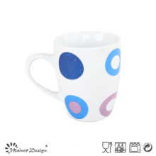 Taza de café de cerámica de la porcelana 10oz con la etiqueta para la promoción